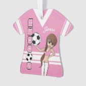 Youth ⚽ Soccer Niedlich Girl | Rosa Ornament (Vorderseite)