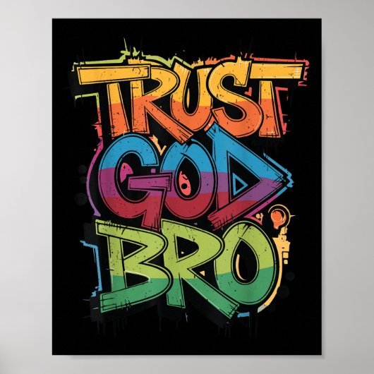 Youth Trust God Bro Funny Christian Boy Son Brothe Poster (Vorne)
