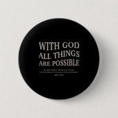 Youth With God All Things Are Ssible Christian Gir Button (Vorderseite)
