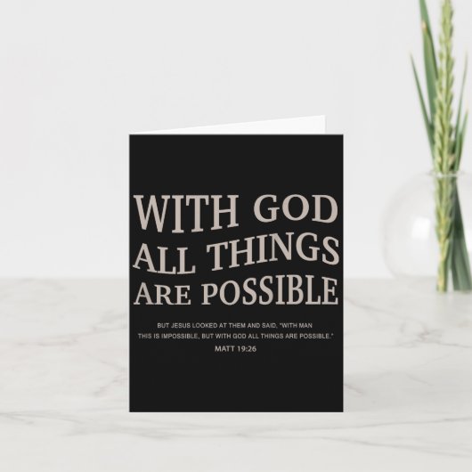 Youth With God All Things Are Ssible Christian Gir Karte (Vorderseite)