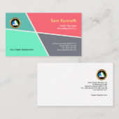 Youthful energisches buntes geometrisches visitenkarte (Vorne/Hinten)