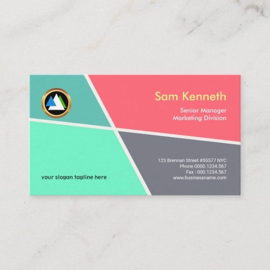 Youthful energisches buntes geometrisches visitenkarte (Vorderseite)