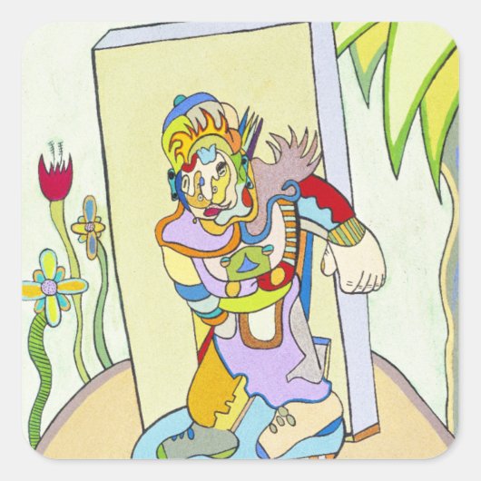 "Youthman" von Ruchell Alexander Quadratischer Aufkleber (Vorderseite)