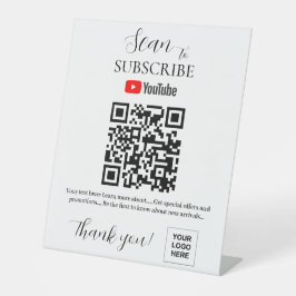 Youtube Abonnieren QR-Code Pedestal-Zeichen Sockelschild