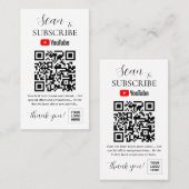 Youtube Abonnieren QR-Code Pedestal-Zeichen Visitenkarte (Vorne/Hinten)
