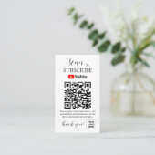 Youtube Abonnieren QR-Code Visitenkarte (Stehend Vorderseite)