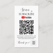 Youtube Abonnieren QR-Code Visitenkarte (Rückseite)
