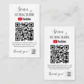 Youtube Abonnieren QR-Code Visitenkarte (Vorne/Hinten)
