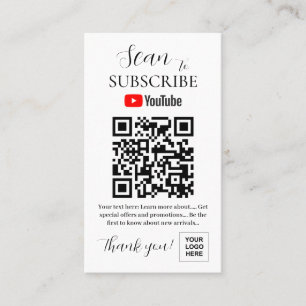 Youtube Abonnieren QR-Code Visitenkarte