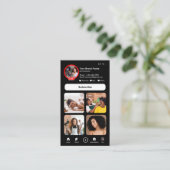 YouTube Black Influencer Vlogger Creator QR Code Visitenkarte (Stehend Vorderseite)