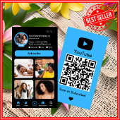 YouTube Blue Influencer Vlogger Creator QR Code Visitenkarte