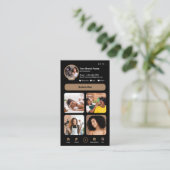 YouTube Brown Influencer Vlogger Creator QR Code Visitenkarte (Stehend Vorderseite)