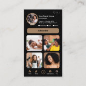 YouTube Brown Influencer Vlogger Creator QR Code Visitenkarte (Vorderseite)