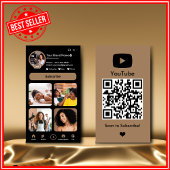 YouTube Brown Influencer Vlogger Creator QR Code Visitenkarte