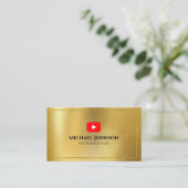 YOUTUBE Channel Advertisement QR Code GOLD Visitenkarte (Stehend Vorderseite)