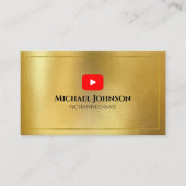 YOUTUBE Channel Advertisement QR Code GOLD Visitenkarte (Vorderseite)