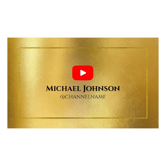 YOUTUBE Channel Advertisement QR Code GOLD Visitenkarte