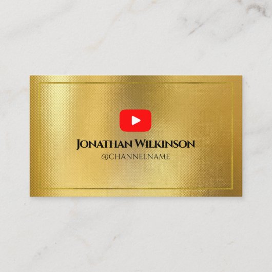 YOUTUBE Channel Advertisement QR Code GOLD Visitenkarte (Vorderseite)