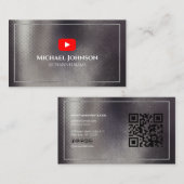 YOUTUBE Channel Advertisement QR Code GOLD Visitenkarte (Vorne/Hinten)