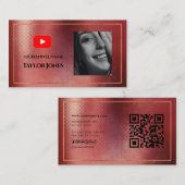 YOUTUBE Channel Advertising QR Code Foto Visitenkarte (Vorne/Hinten)