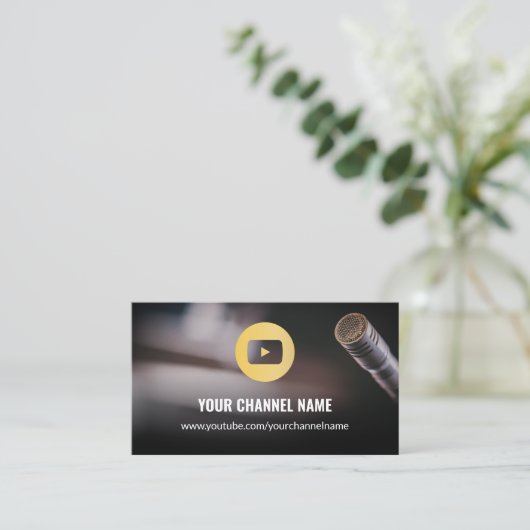 Youtube Channel Chic Foto Gold Business Card Visitenkarte (Stehend Vorderseite)