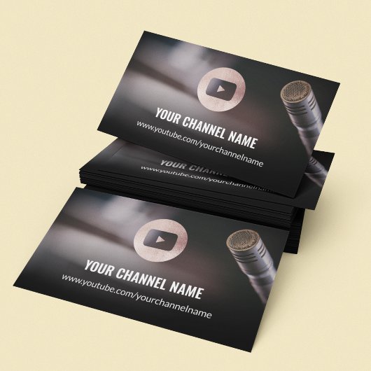 Youtube Channel Chic Rose Gold Visitenkarte