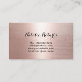 Youtube Channel Custom Foto Rose Gold Youtuber Visitenkarte (Rückseite)