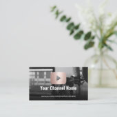 Youtube Channel Custom Foto Rose Gold Youtuber Visitenkarte (Stehend Vorderseite)