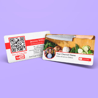 YouTube Channel mit QR Code und Profile Foto Visitenkarte
