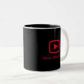 Youtube Channel Name Custom Black Zweifarbige Tasse (VorderseiteRechts)