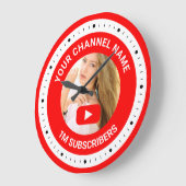 Youtube Channel Personalisiertes Foto Joutuber Ges Große Wanduhr (Winkel)