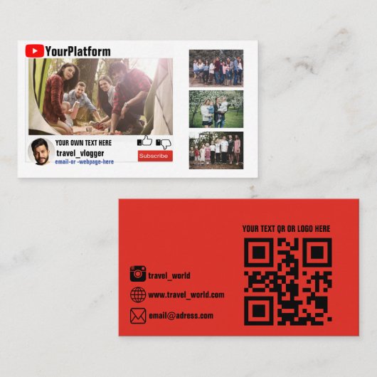 Youtube Channel Werbeaktion Business Card Visitenkarte (Vorne/Hinten)