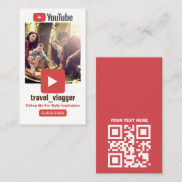 Youtube Channel Werbeaktion Business Card Visitenkarte