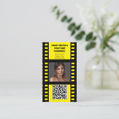 YouTube Channel Werbeaktion - Gelbe Filmmotif Visitenkarte (Stehend Vorderseite)