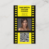 YouTube Channel Werbeaktion - Gelbe Filmmotif Visitenkarte (Vorderseite)