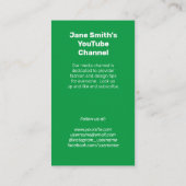 YouTube Channel Werbeaktion - Green Film Motif Visitenkarte (Rückseite)