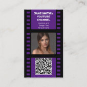 YouTube Channel-Werbeaktion - Lila Filmmotiv Visitenkarte (Vorderseite)