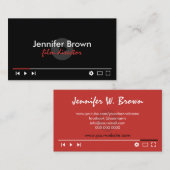 Youtube Channel Youtuber Video Editor Movie Maker Visitenkarte (Vorne/Hinten)