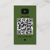 YouTube Clover Influencer Vlogger Creator QR Code Visitenkarte (Rückseite)
