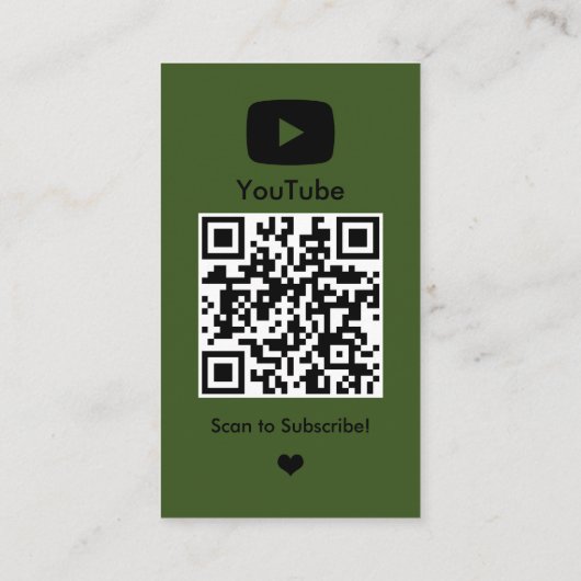 YouTube Clover Influencer Vlogger Creator QR Code Visitenkarte (Rückseite)