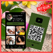 YouTube Clover Influencer Vlogger Creator QR Code Visitenkarte