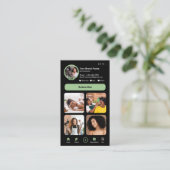 YouTube Green Influencer Vlogger Creator QR Code Visitenkarte (Stehend Vorderseite)