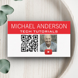 YouTube-Kanal-Logo und QR-Code Moderner YouTuber Visitenkarte