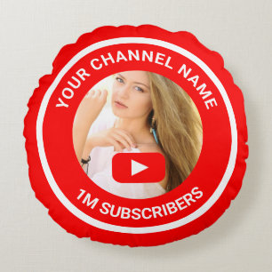 YouTube-Kanal personalisiertes Foto YouTuber-Gesch Rundes Kissen
