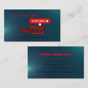 Youtube-Kanal, Youtuber Visitenkarte