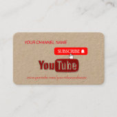  Youtube-Kanal, Youtuber  Visitenkarte (Vorderseite)