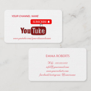 Youtube-Kanal , Youtuber Visitenkarte