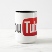 YouTube-Logo-Style personalisierte Kaffeetasse (Zentrum)