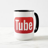 YouTube-Logo-Style personalisierte Kaffeetasse (VorderseiteRechts)