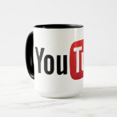 YouTube-Logo-Style personalisierte Kaffeetasse (Vorderseite Links)